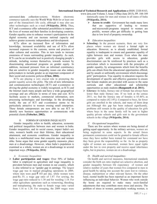 ROLE OF ICT IN ACHIEVING COMPLETE GENDER EQUALITY IN INDIA | PDF