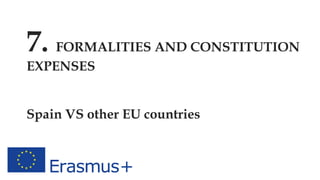 7. FORMALITIES AND CONSTITUTION
EXPENSES
Spain VS other EU countries
 