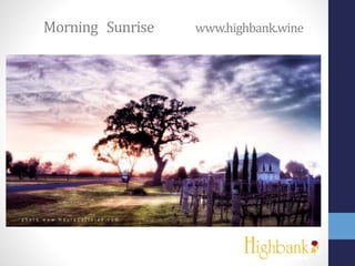 Morning Sunrise www.highbank.wine
 