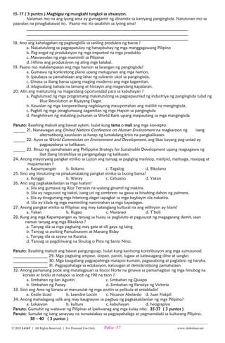 K TO 12 GRADE 4 IKALAWANG MARKAHANG PAGSUSULIT | PDF