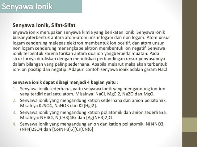 Ikatan ion dan senyawa ionik