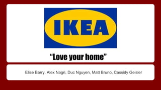 “Love your home” 
Elise Barry, Alex Nagri, Duc Nguyen, Matt Bruno, Cassidy Geisler 
 
