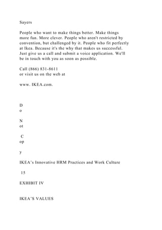 IKEA CASE STUDY SUMMARY QUESTIONS 1. How have IKEA’s.docx