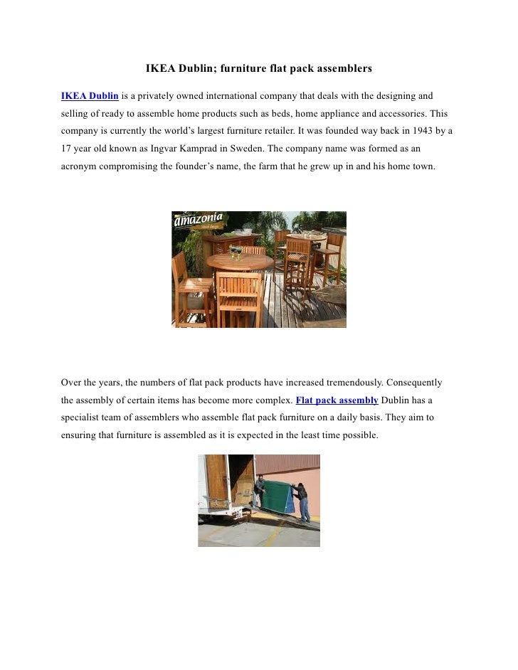 IKEA Dublin; furniture flat pack assemblers