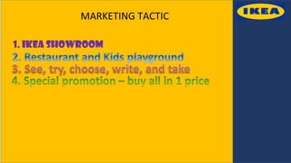 MARKETING TACTIC
1. IKEA SHOWROOM
