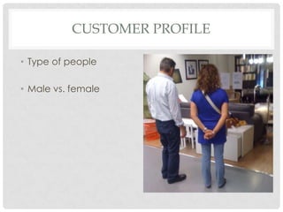 Customer profileType of peopleMale vs. female