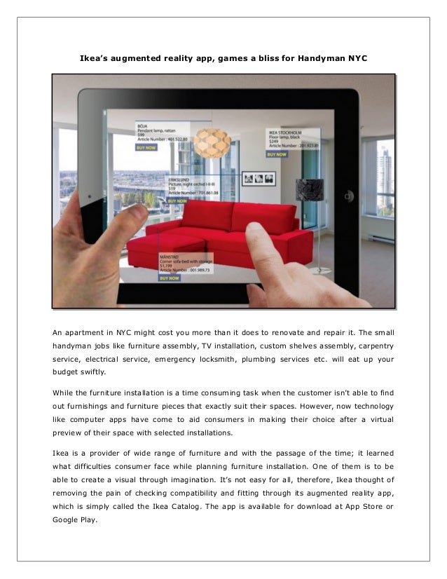 Ikea S Augmented Reality App Games A Bliss For Handyman Nyc