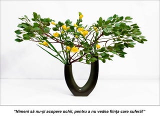 “Nimeni să nu-şi acopere ochii, pentru a nu vedea fiinţa care suferă!”
 