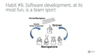 Habit #6: Software development, at its
most fun, is a team sport
 