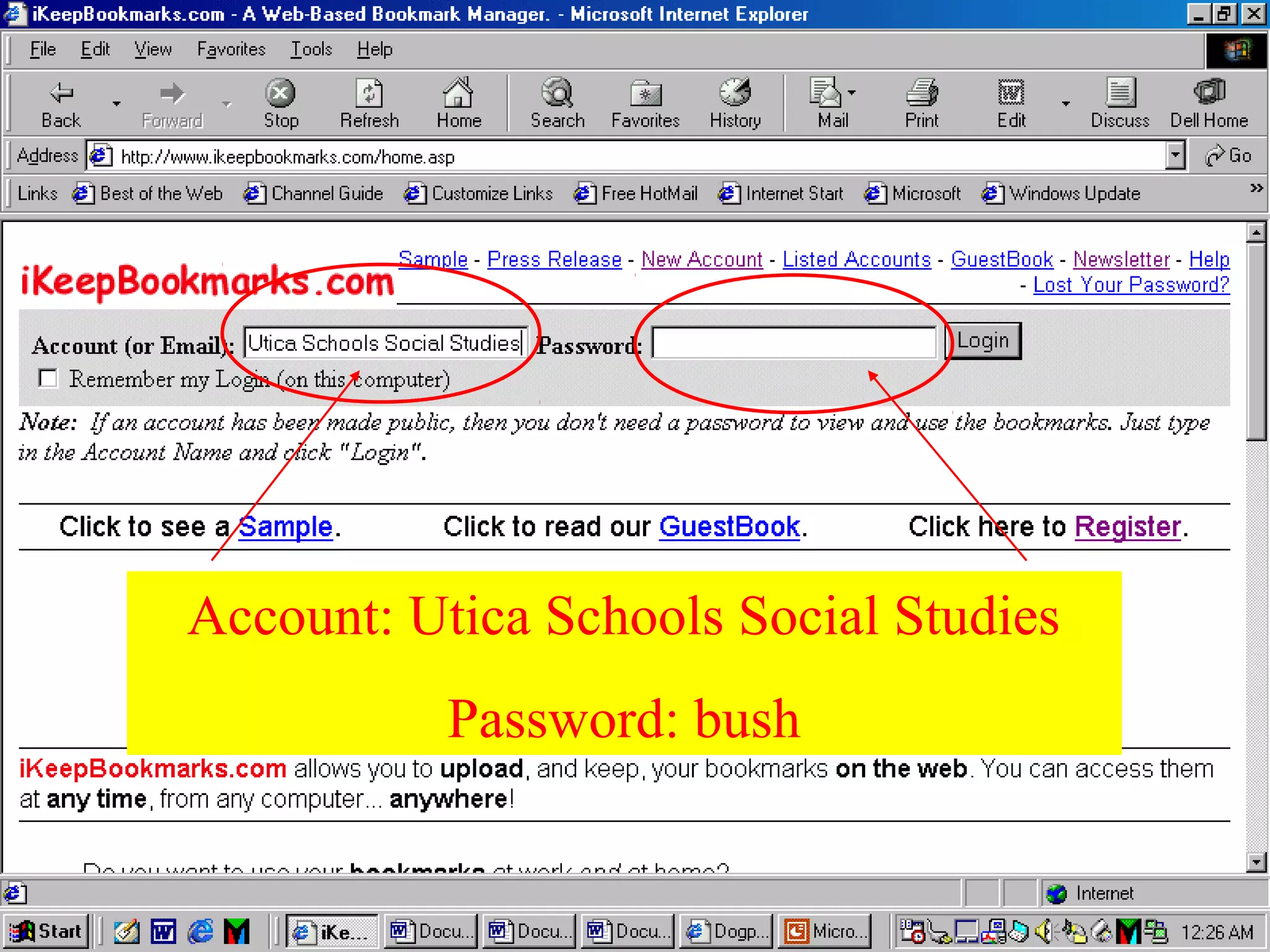 Account: Utica Schools Social Studies
Password: bush