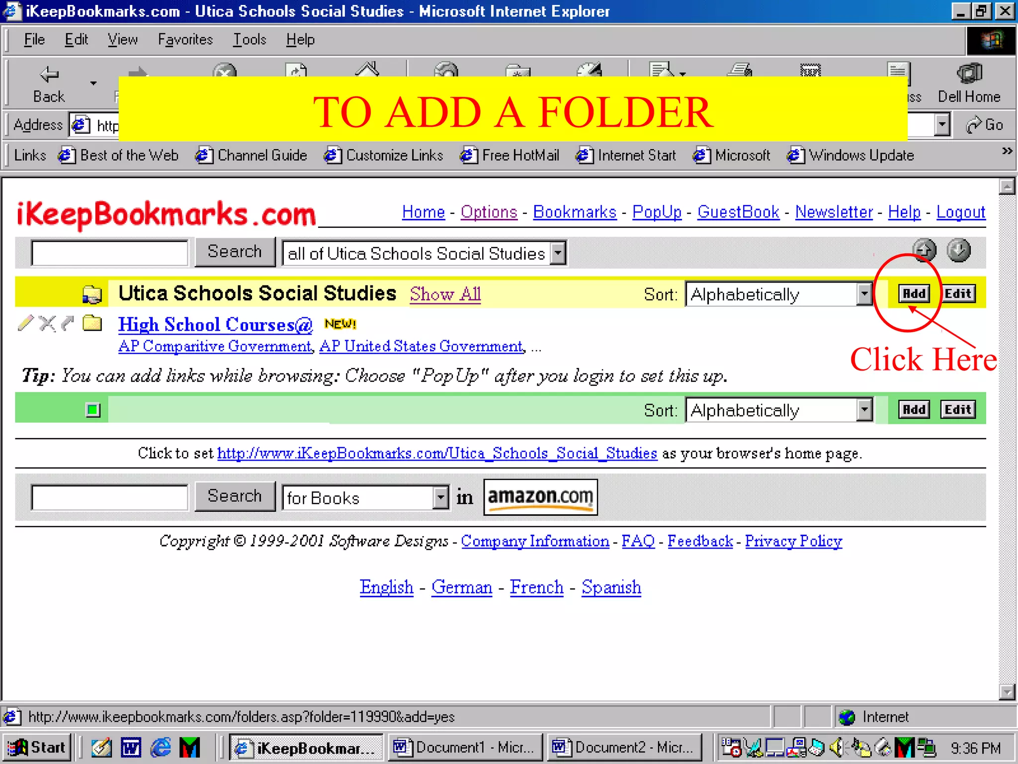 Click Here
TO ADD A FOLDER