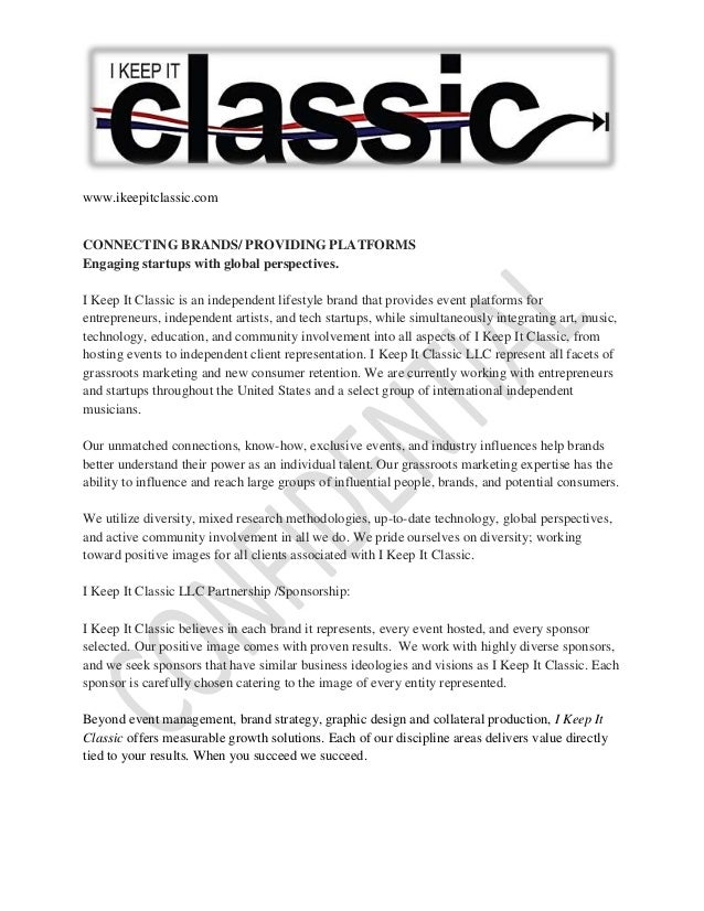 i keep it classic sponsorship proposal sponsorship proposal ideas