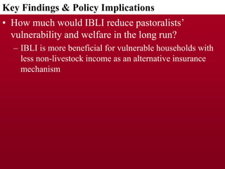 Dynamic Effects of Index Based Livestock Insurance on Household Intertemporal Behavior and Welfare
