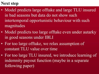 Dynamic Effects of Index Based Livestock Insurance on Household Intertemporal Behavior and Welfare