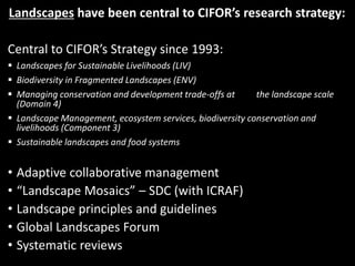 Operationalising the landscape approach for biodiversity benefits: Policy, practice and people