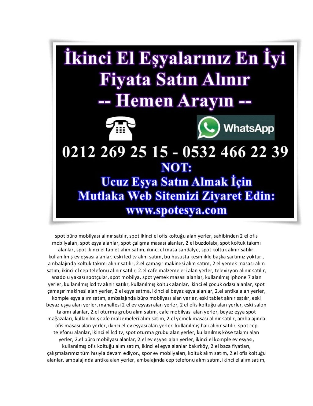 2 el ev eşyası alan yerler, 2 el ofis koltuğu alan yerler