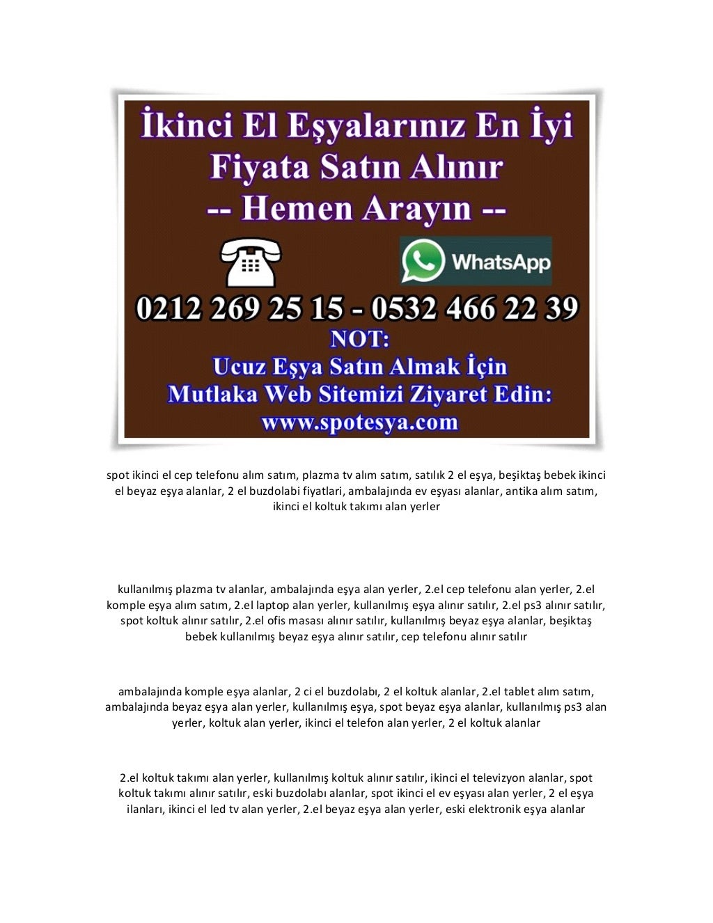 ikinci el mobilya alan yerler, 2 el televizyon satışı