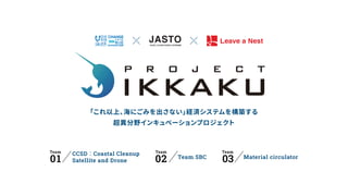 プロジェクト・イッカク2020（Project IKKAKU）海ごみ削減を実現する経済システム構築