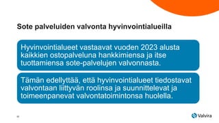 Näkökulmia iäkkäiden
palveluiden lainsäädännön
uudistuksiin
- kuntien ja hyvinvointialueiden yhteistyö
28.10.2022
Anna Hav...