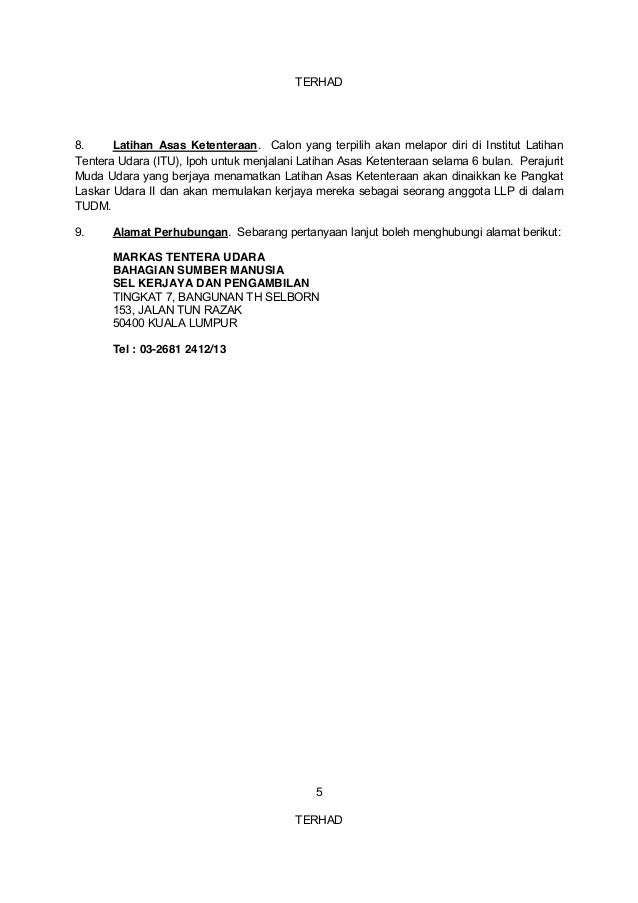 Jawatan Kosong TUDM 2016 - Tentera Udara Diraja Malaysia