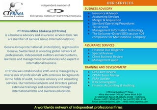 OUR SERVICES Independent member of BUSINESS ADVISORY ,[object Object]