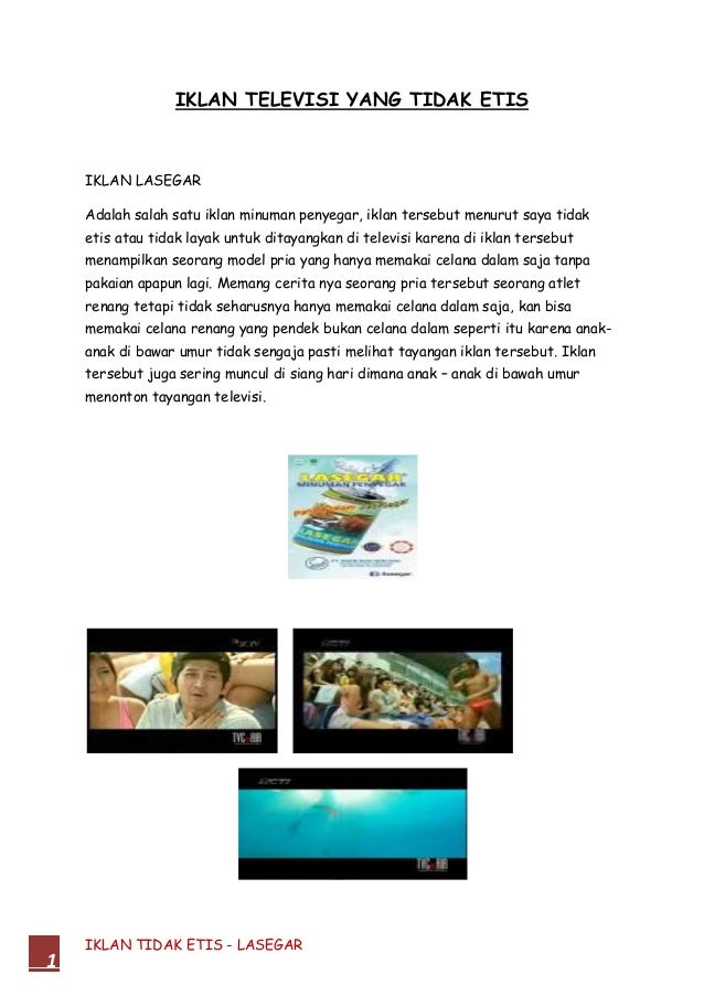 Iklan tidak etis lasegar