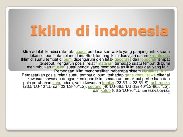 Iklim Di Indonesia