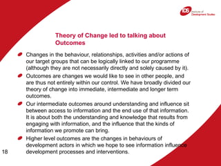 Theory of Change and Outcome Mapping | PPT