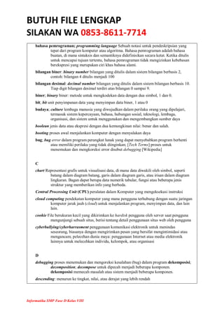 Download Modul Ajar Informatika Kelas 8 Kurikulum Merdeka Terbaru | PDF