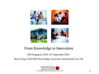 <ul><li>From Knowledge to Innovation </li></ul><ul><li>KM Singapore 2010, 16 th  September 2010  </li></ul><ul><li>Ron You...