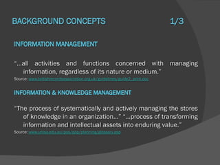 Technologies for Information and Knowledge Management (2011) | PPT