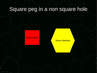 Square peg in a non square hole




      Some object
                    Some interface
 