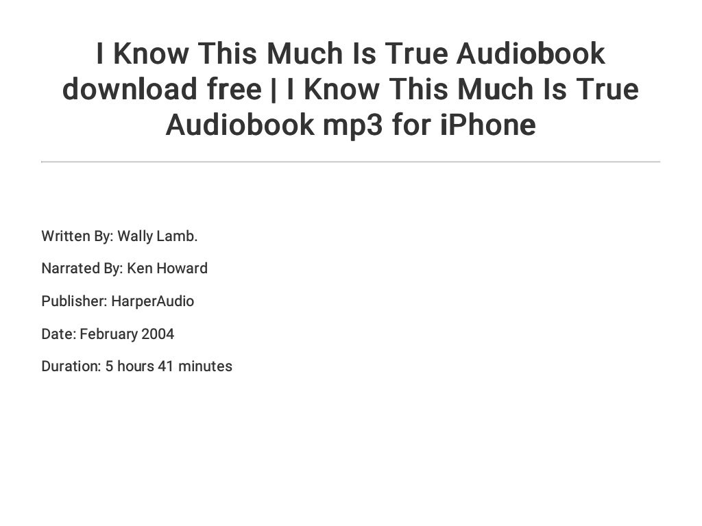 I Know This Much Is True Audiobook download free I Know This Much Is