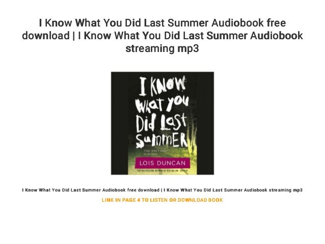 I Know What You Did Last Summer Audiobook Free Download I Know What