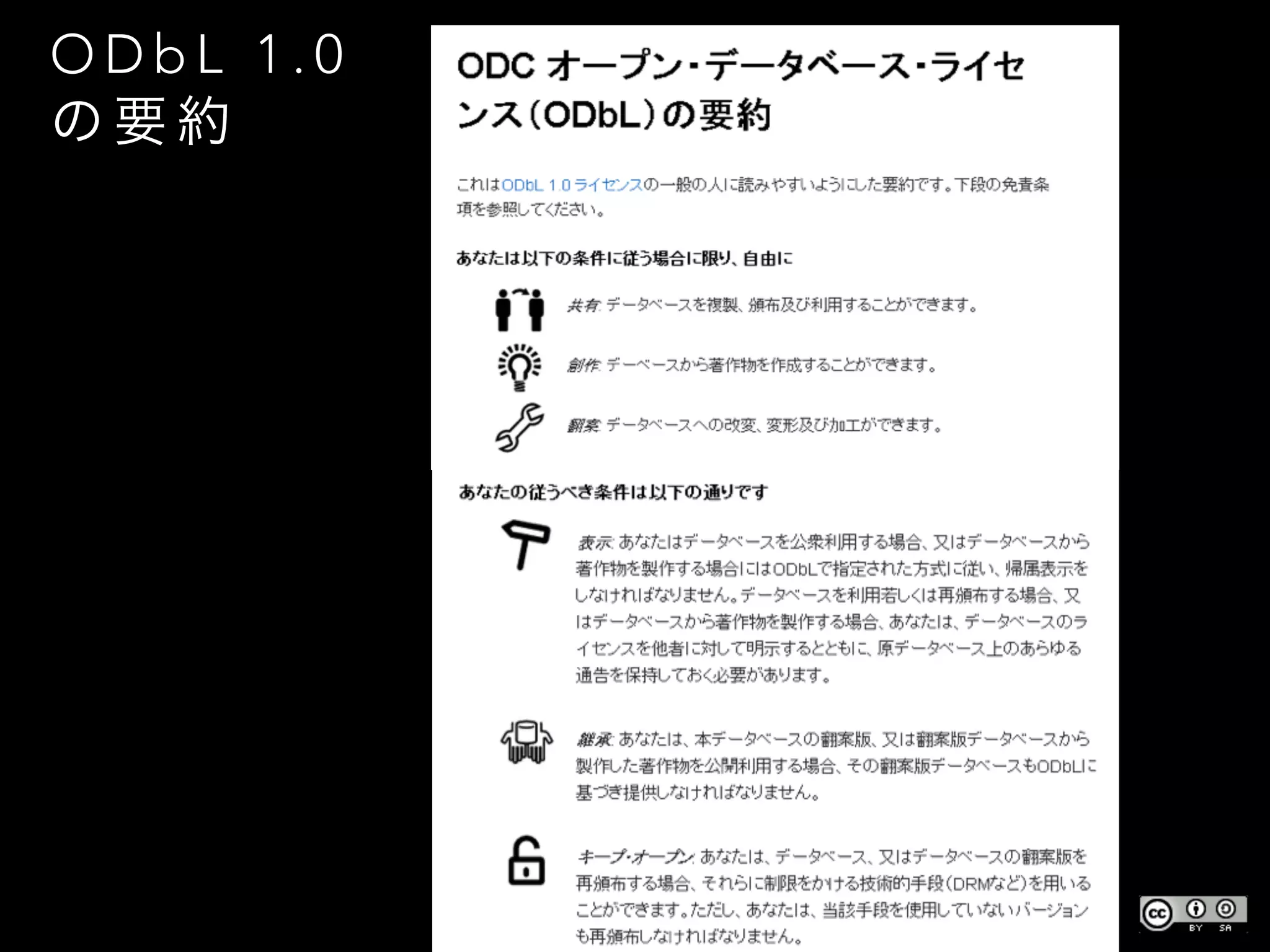 O D b L 1 . 0
の 要 約
 