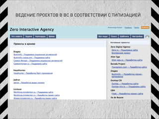 ВЕДЕНИЕ ПРОЕКТОВ В BC В СООТВЕТСТВИИ С ТИПИЗАЦИЕЙ
 