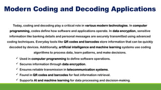 Comprehensive History and Evolution of Coding and Decoding Techniques ...