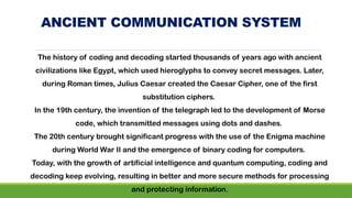 Comprehensive History and Evolution of Coding and Decoding Techniques ...