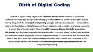Comprehensive History and Evolution of Coding and Decoding Techniques ...