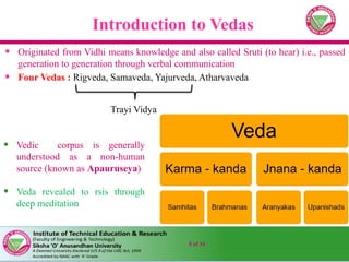 Indian Knowledge System Chapter 2 The Vedic Corpus | PPTX