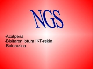 - Azalpena -Bisitaren lotura IKT-rekin -Balorazioa NGS  