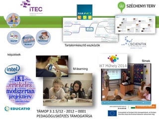 M-learning
filmek
Tartalomkészítő eszközök
képzések
TÁMOP 3.1.5/12 - 2012 – 0001
PEDAGÓGUSKÉPZÉS TÁMOGATÁSA
 