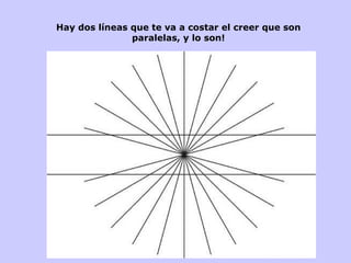 Hay dos líneas que te va a costar el creer que son paralelas, y lo son! 