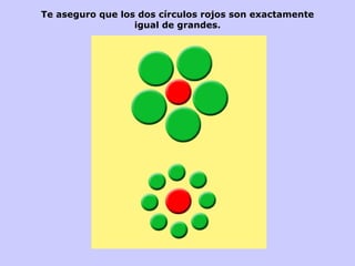 Te aseguro que los dos círculos rojos son exactamente igual de grandes. 