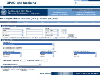 OPAC: che faccia ha 