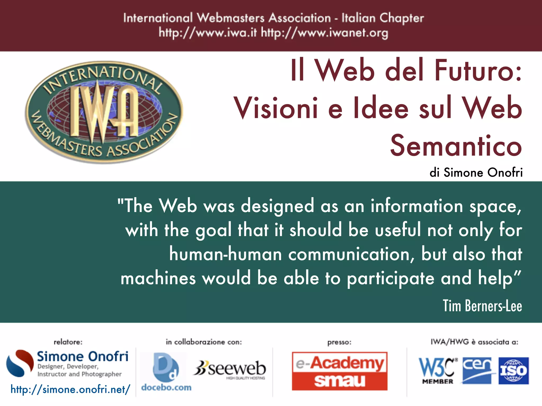 Il Web Del Futuro Visioni E Idee Sul Web Semantico