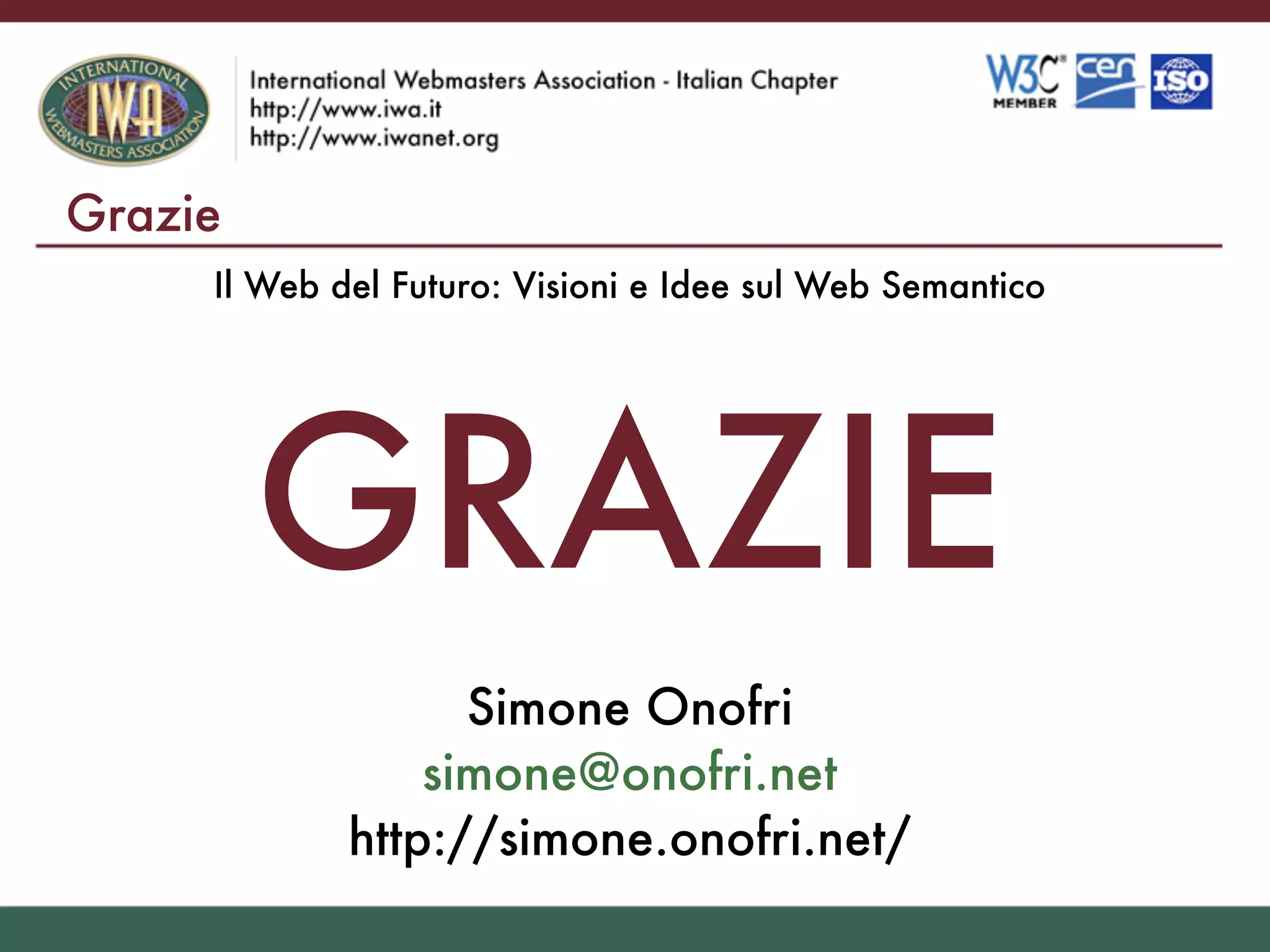 Il Web Del Futuro Visioni E Idee Sul Web Semantico