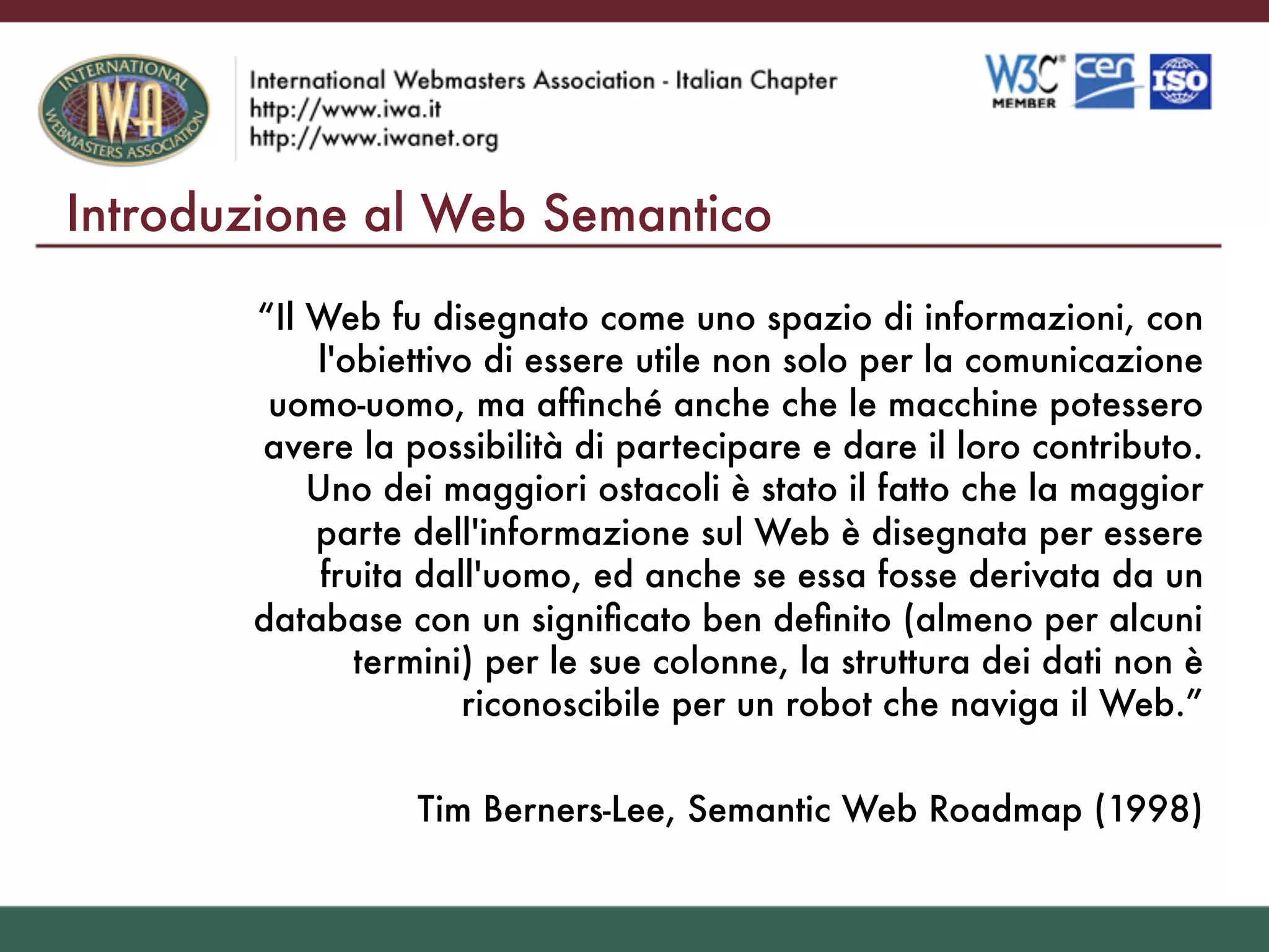 Il Web Del Futuro Visioni E Idee Sul Web Semantico