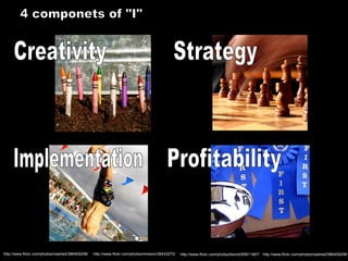 4 componets of &quot;I&quot; Creativity http://www.flickr.com/photos/imissnc/36433273/ http://www.flickr.com/photos/kevint...