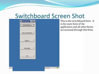 Design Approach cont.To prevent unsafe trips to the database with malformed data all user input is validated as focus leaves the control, providing immediate feedback using error providers.  Business and database logic are thrown at underlying layers and are handled by the front-end when the user submits the information, and then are presented to the user in a meaningful non-technical format.  